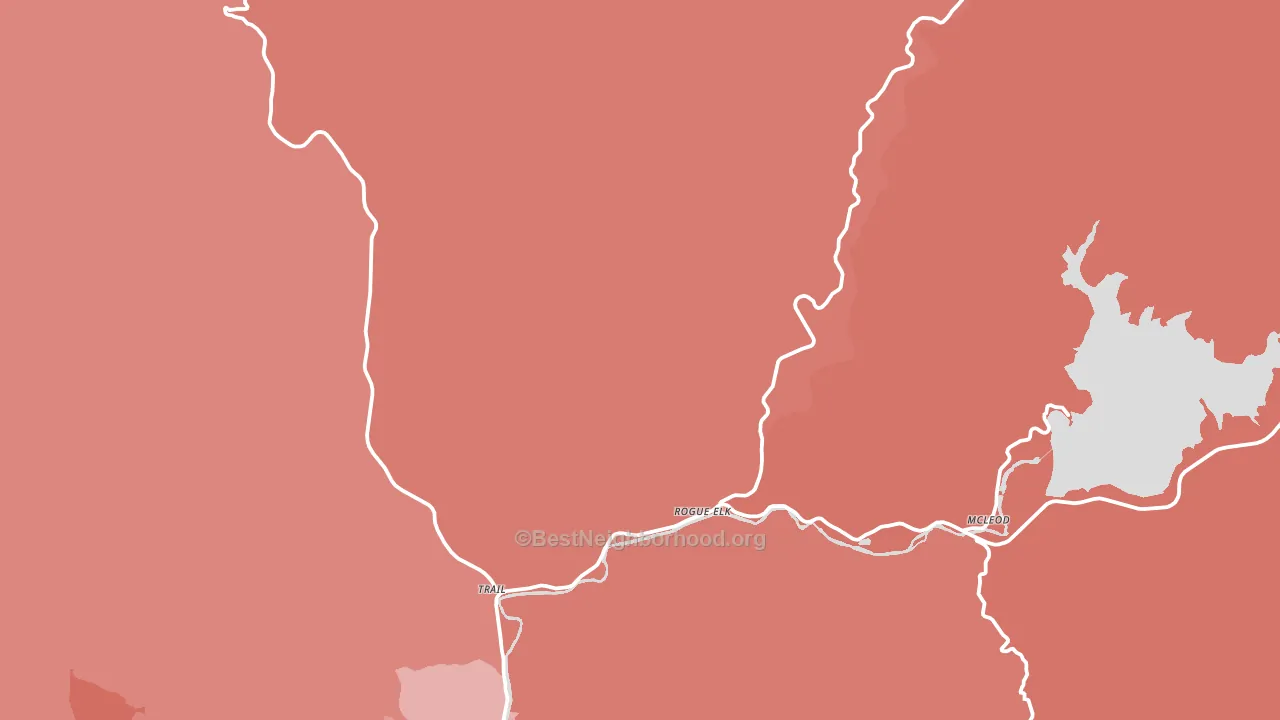 Trail, OR block-group political-lean map