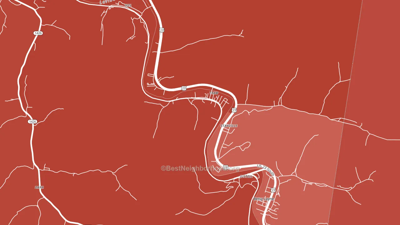 Tram, KY block-group political-lean map