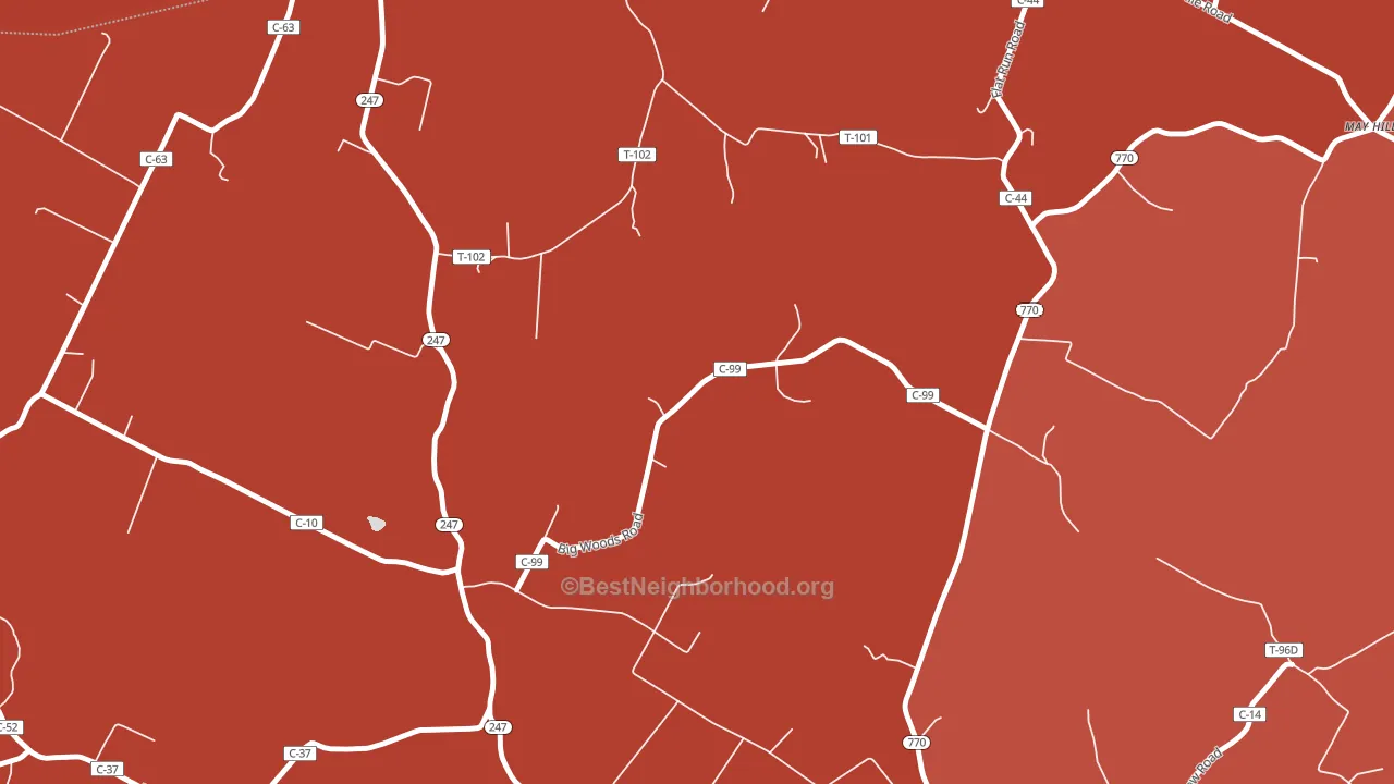 Tranquility, OH block-group political-lean map