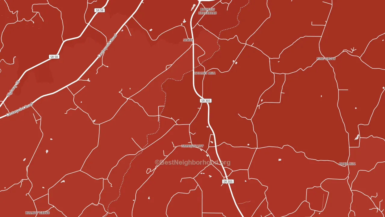 Tranquillity, TN block-group political-lean map