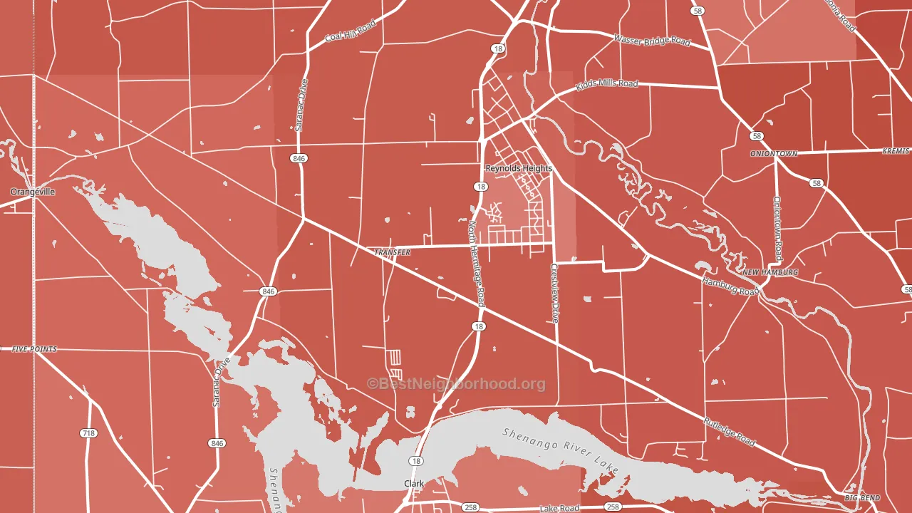 Transfer, PA block-group political-lean map