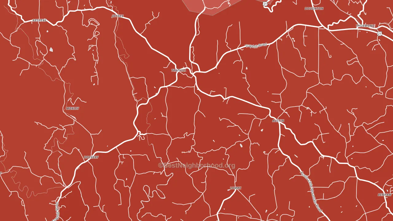 Traphill, NC block-group political-lean map