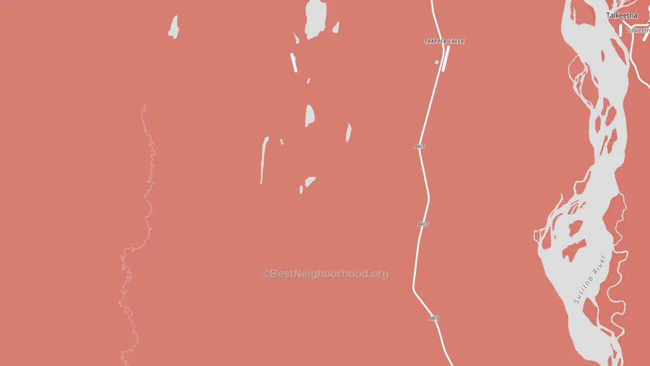Trapper Creek, AK block-group political-lean map