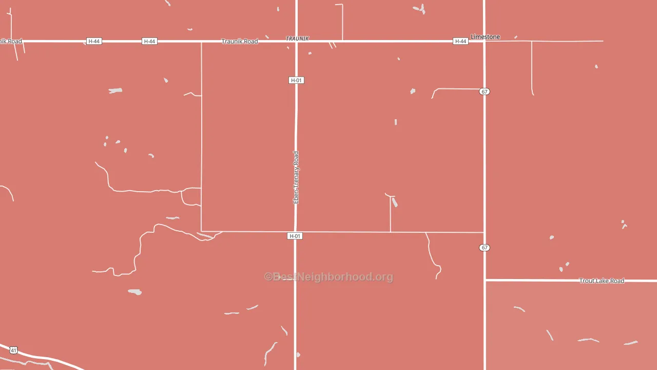 Traunik, MI block-group political-lean map
