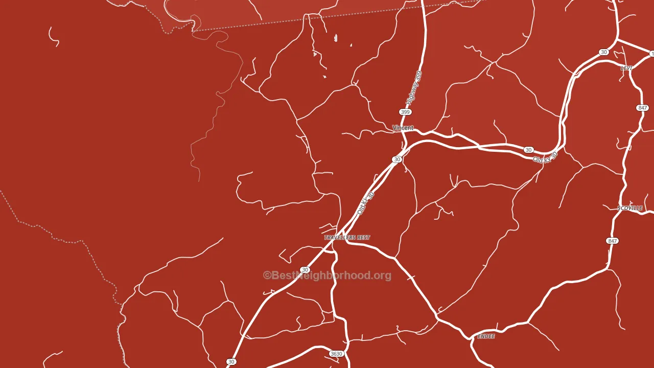 Travellers Rest, KY block-group political-lean map