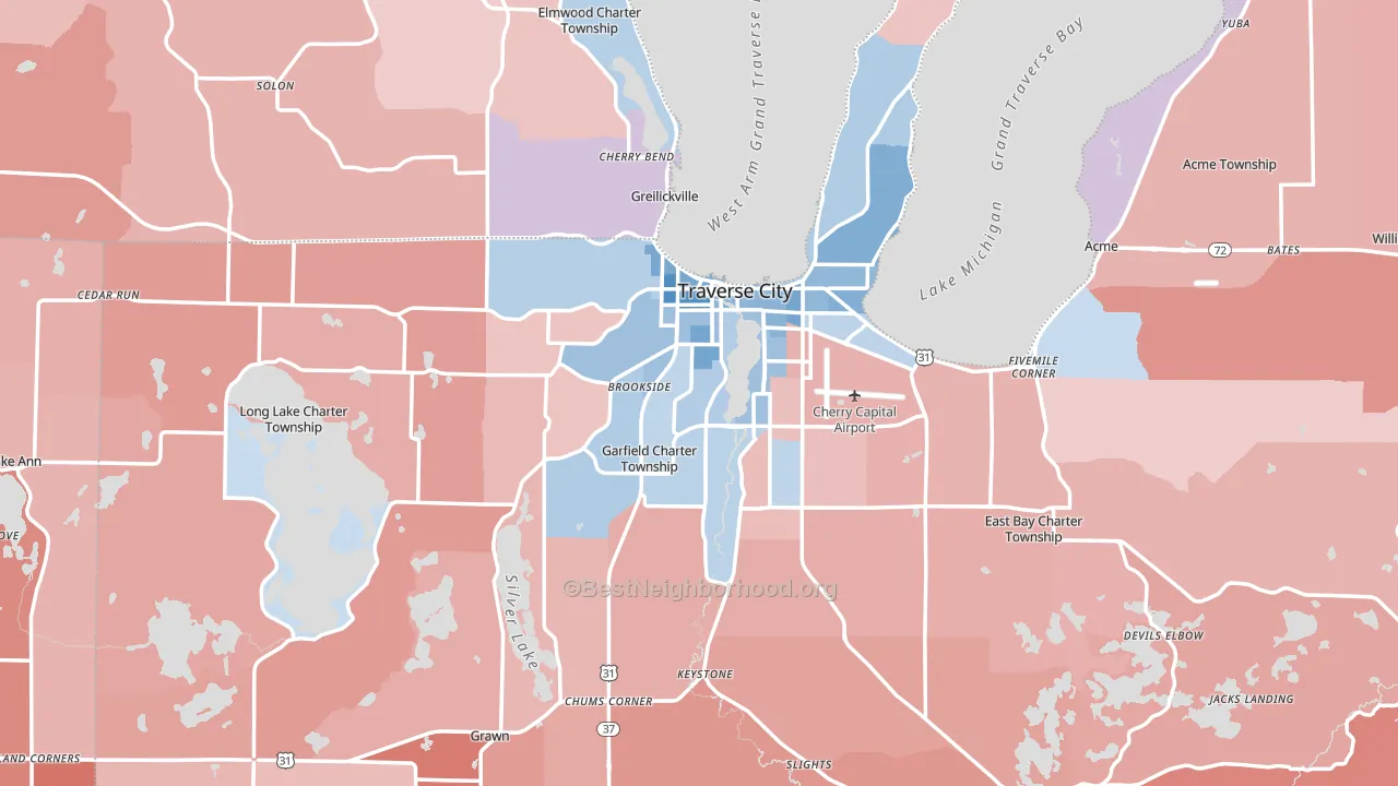Traverse City, MI block-group political-lean map