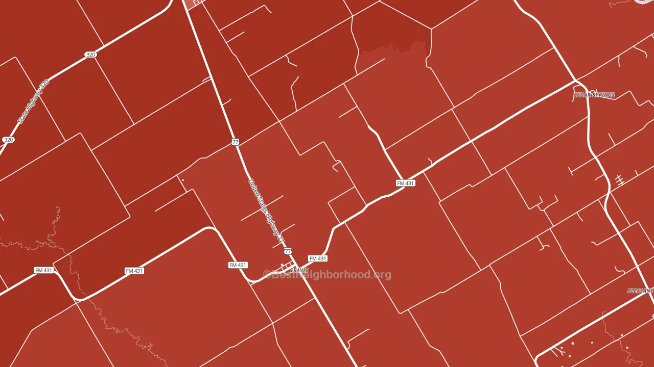 Travis, TX block-group political-lean map