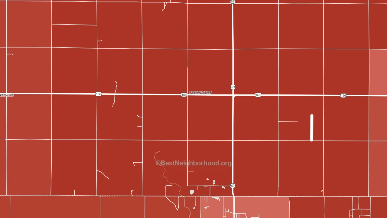 Treece, KS block-group political-lean map