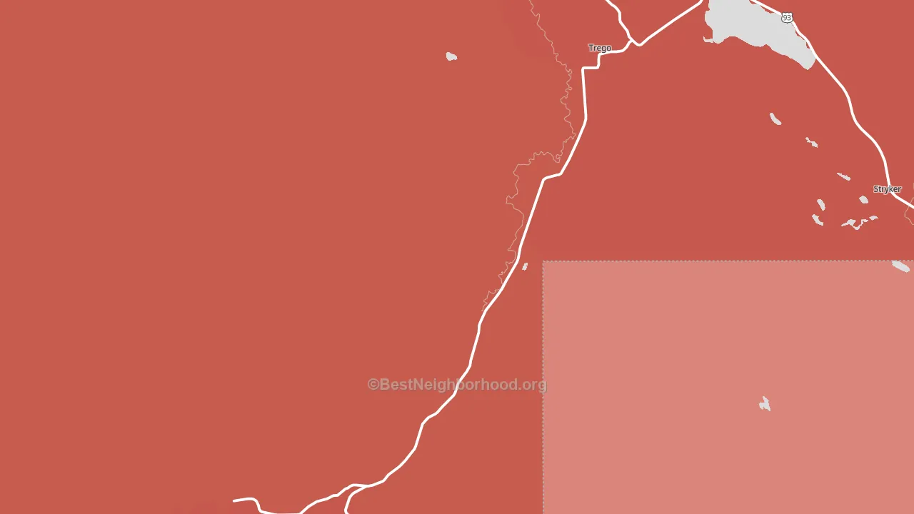 Trego, MT block-group political-lean map
