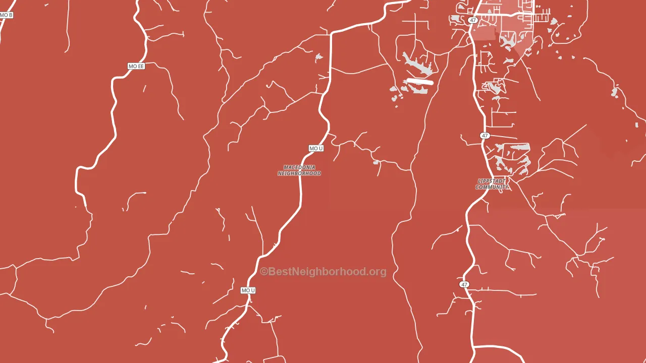 Treloar, MO block-group political-lean map