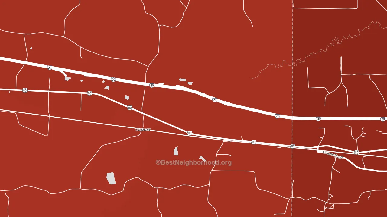 Tremont, LA block-group political-lean map