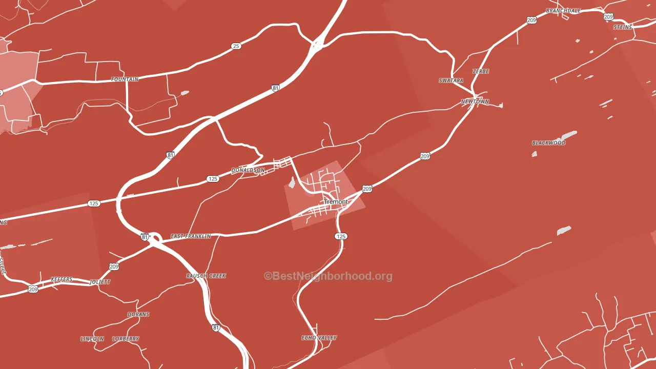 Tremont, PA block-group political-lean map