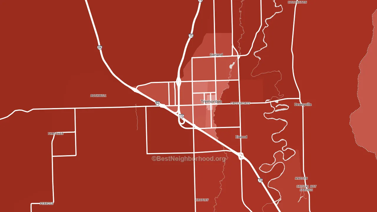 Tremonton, UT block-group political-lean map