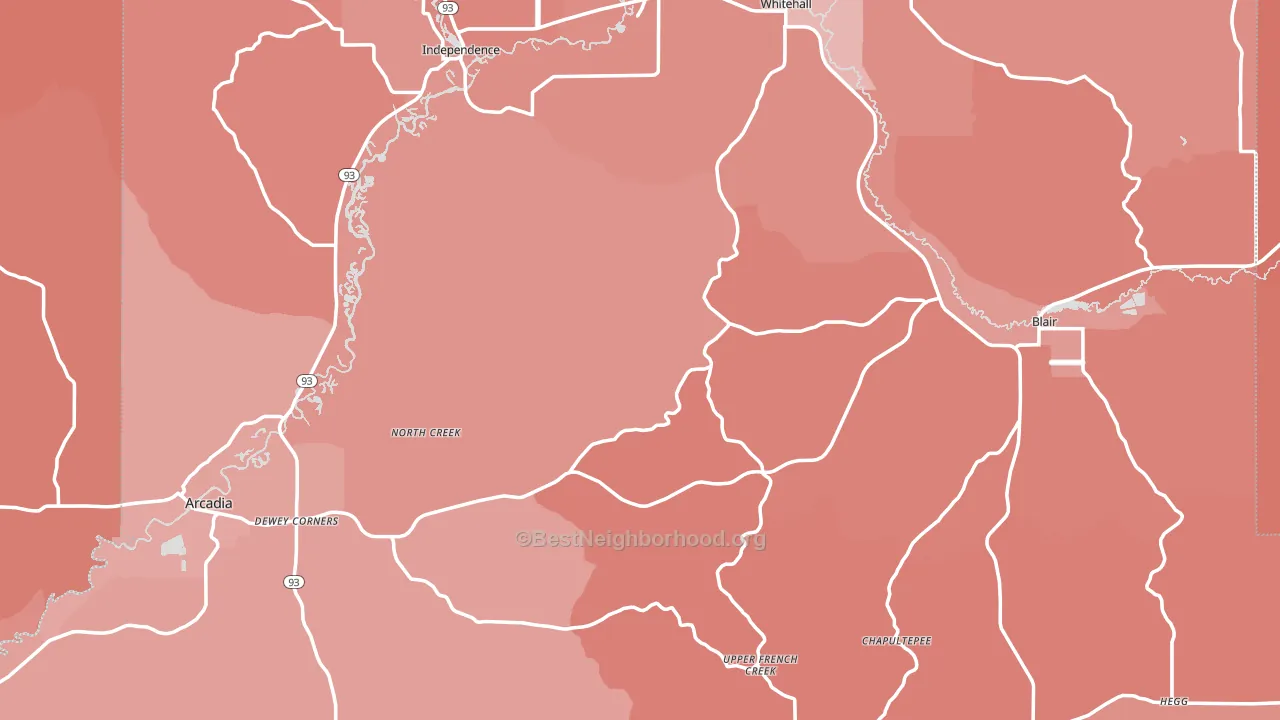 Trempealeau County, WI block-group political-lean map