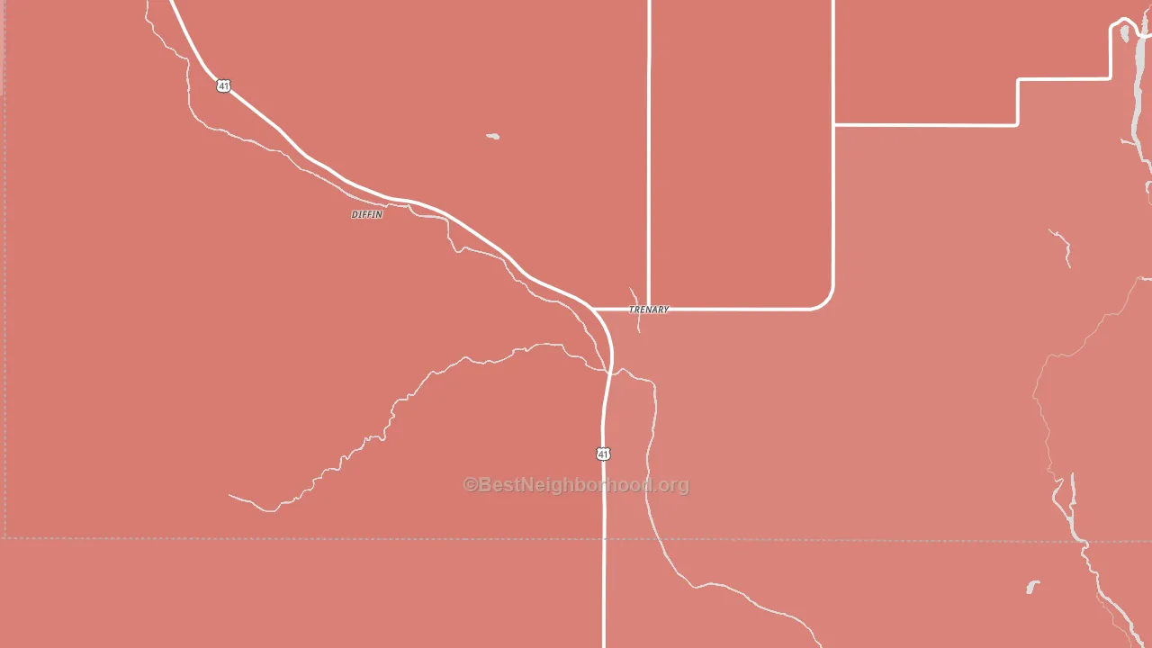 Trenary, MI block-group political-lean map