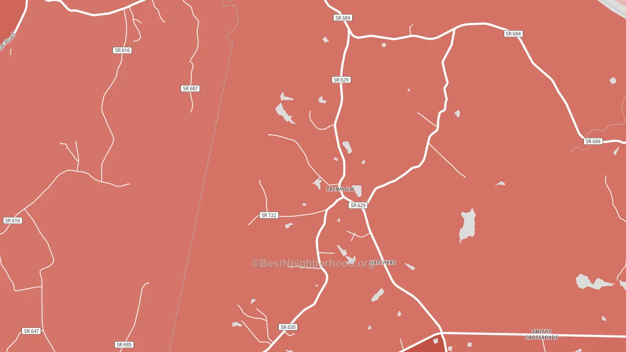 Trenholm, VA block-group political-lean map