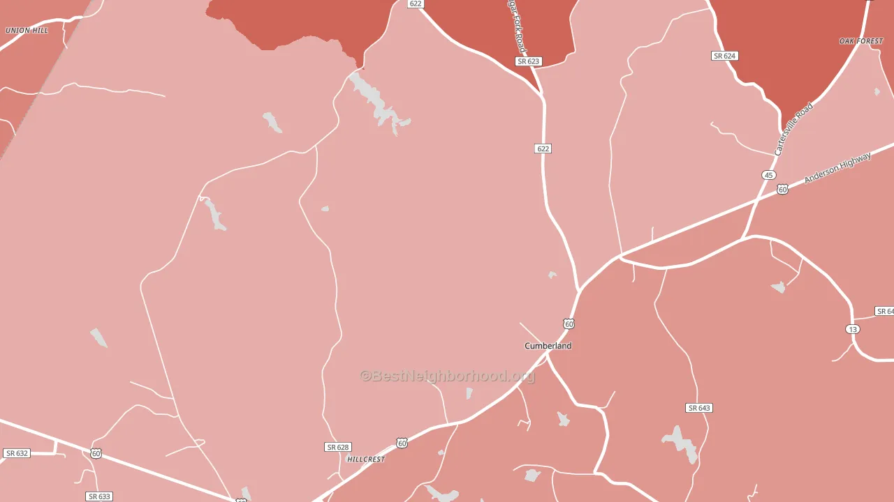 Trent Mill, VA block-group political-lean map