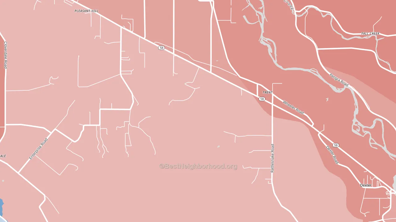 Trent, OR block-group political-lean map