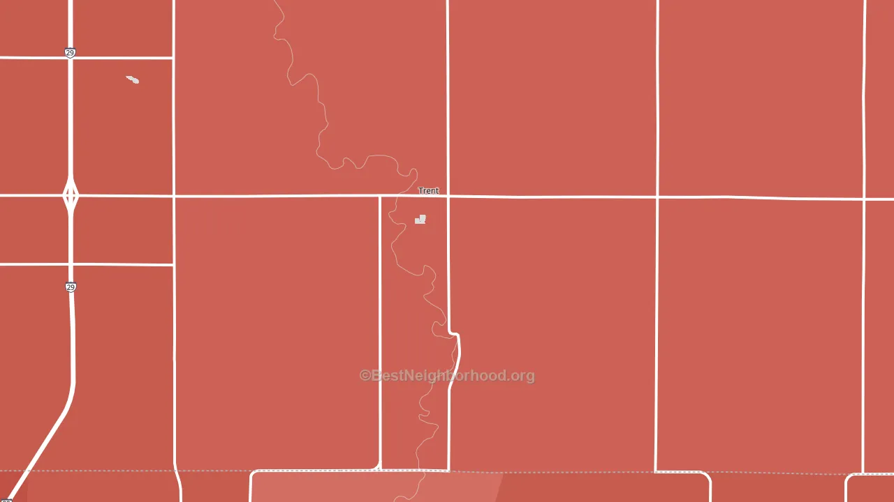 Trent, SD block-group political-lean map