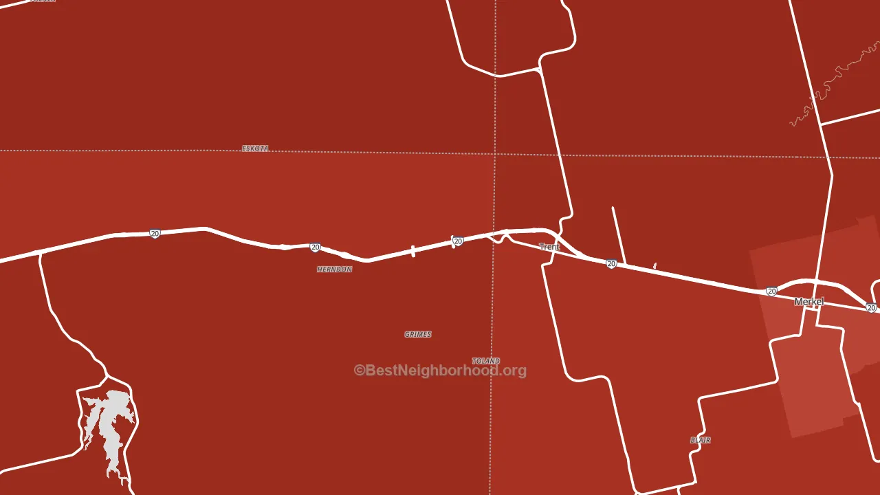 Trent, TX block-group political-lean map