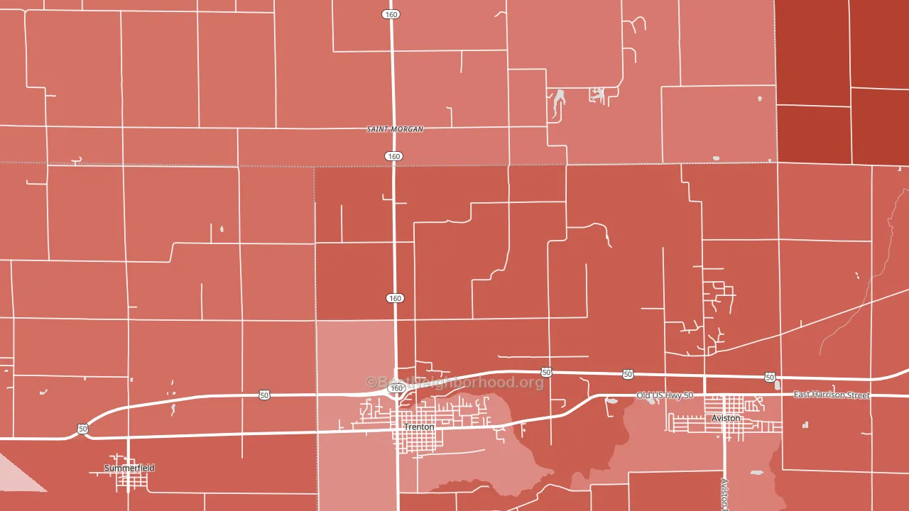 Trenton, IL block-group political-lean map