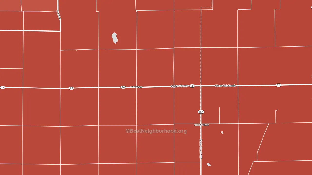 Trenton, IN block-group political-lean map