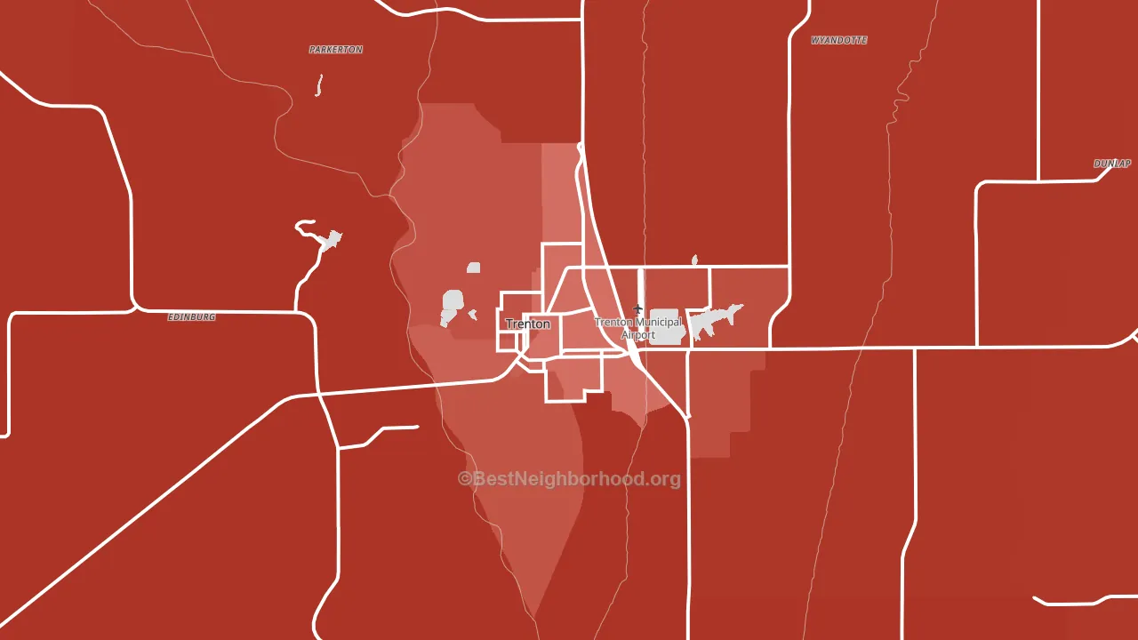 Trenton, MO block-group political-lean map