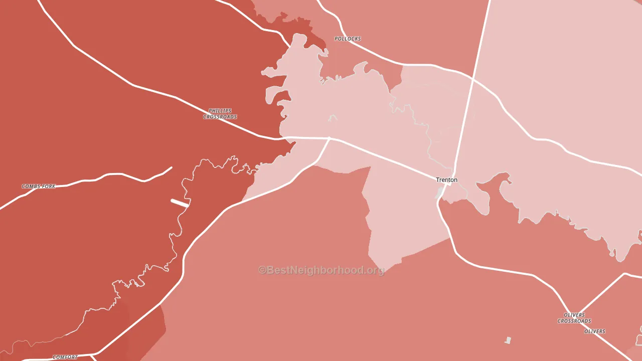 Trenton, NC block-group political-lean map