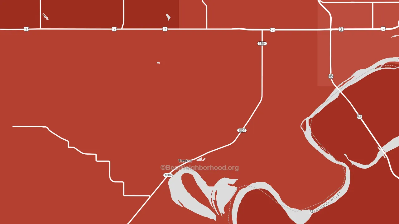 Trenton, ND block-group political-lean map