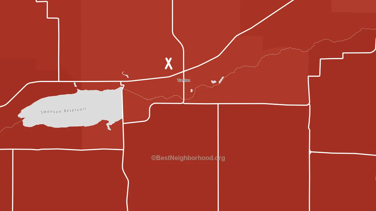 Trenton, NE block-group political-lean map