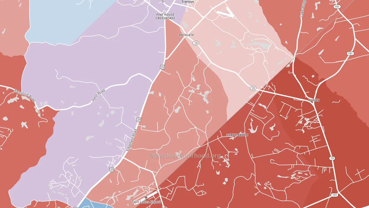 Trenton, SC block-group political-lean map