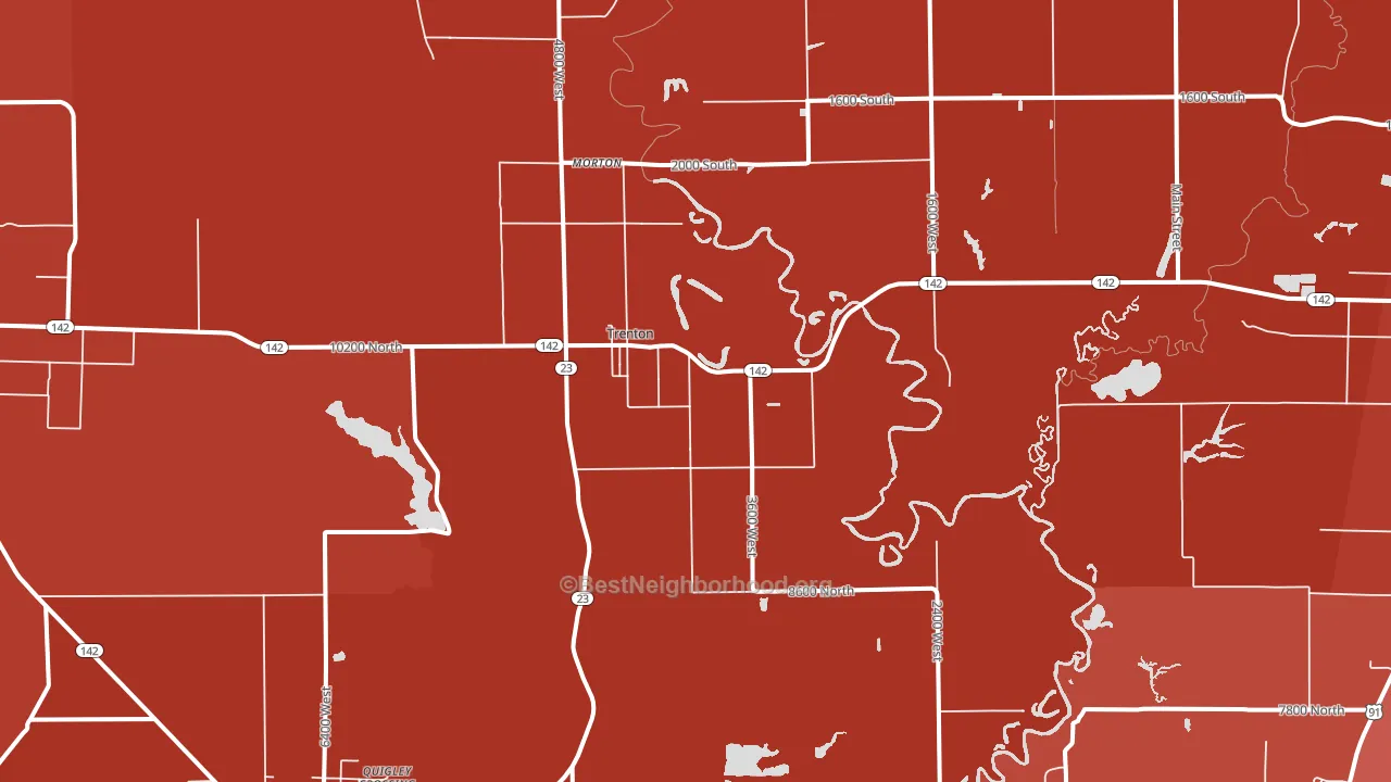 Trenton, UT block-group political-lean map