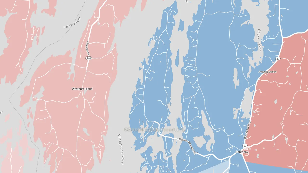 Trevett, ME block-group political-lean map
