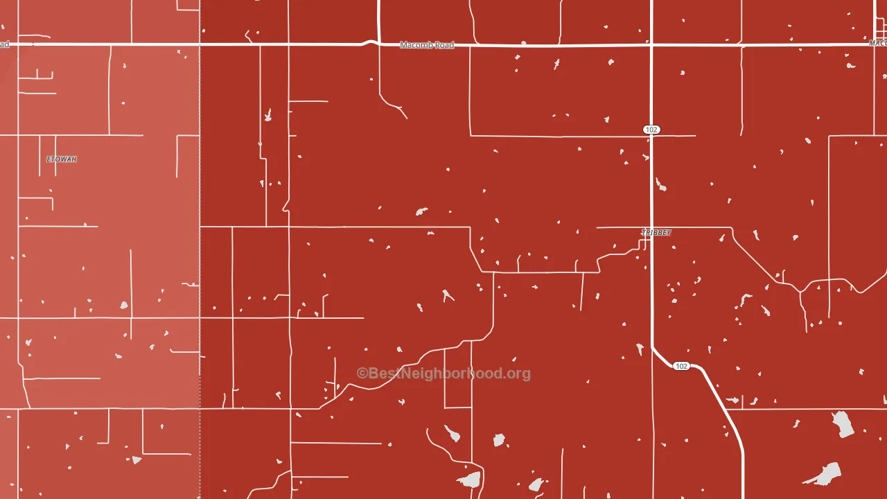 Tribbey, OK block-group political-lean map