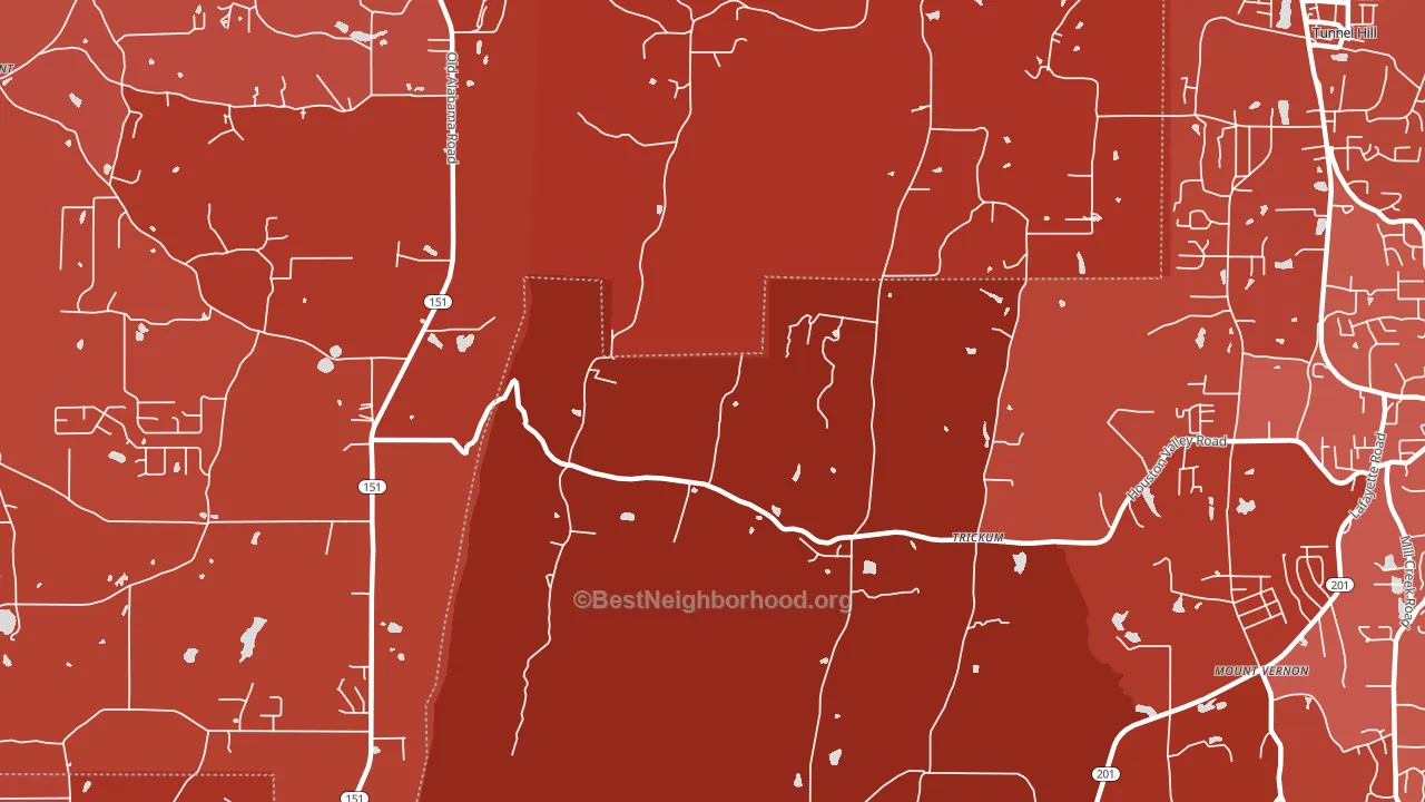 Trickum, GA block-group political-lean map
