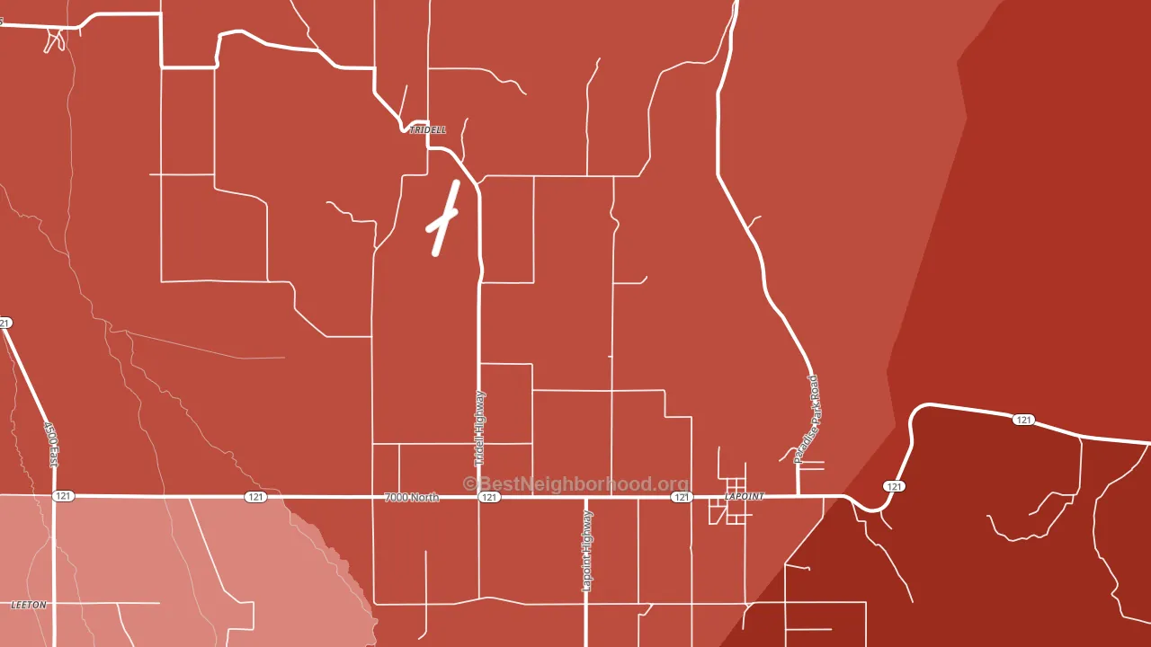 Tridell, UT block-group political-lean map
