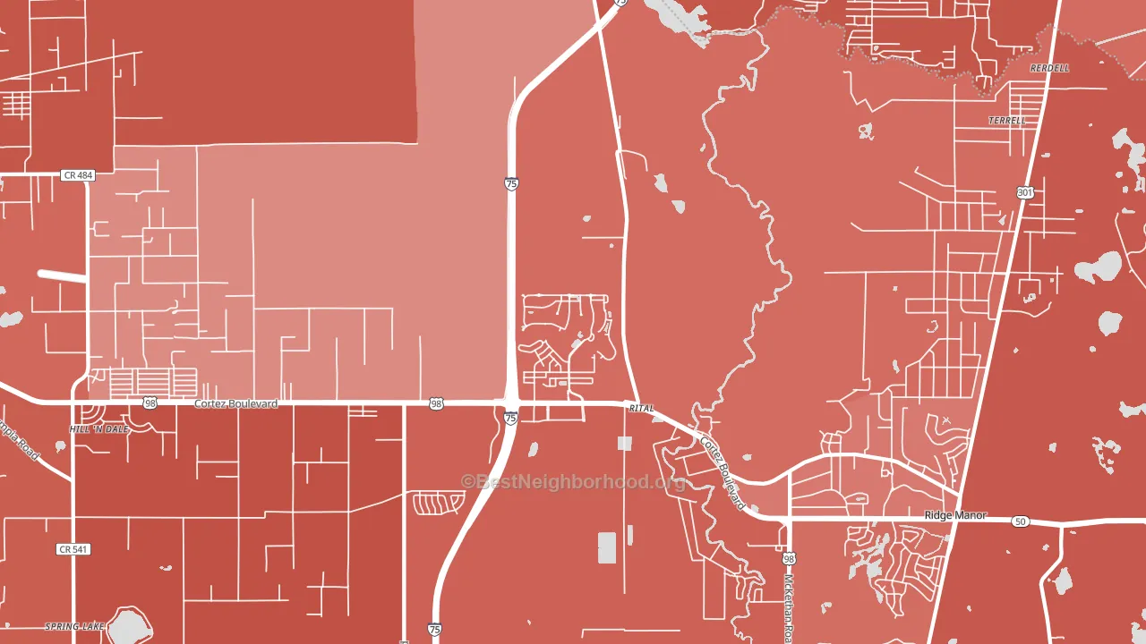 Trilby, FL block-group political-lean map