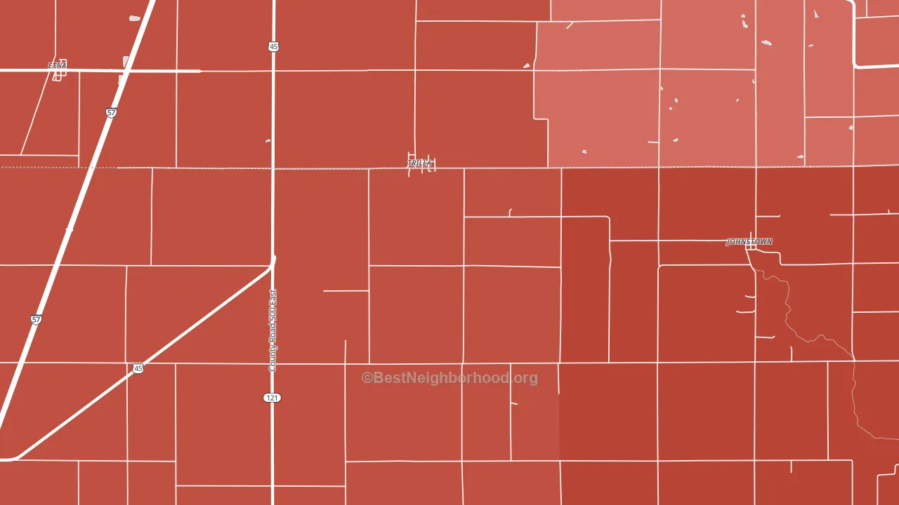 Trilla, IL block-group political-lean map