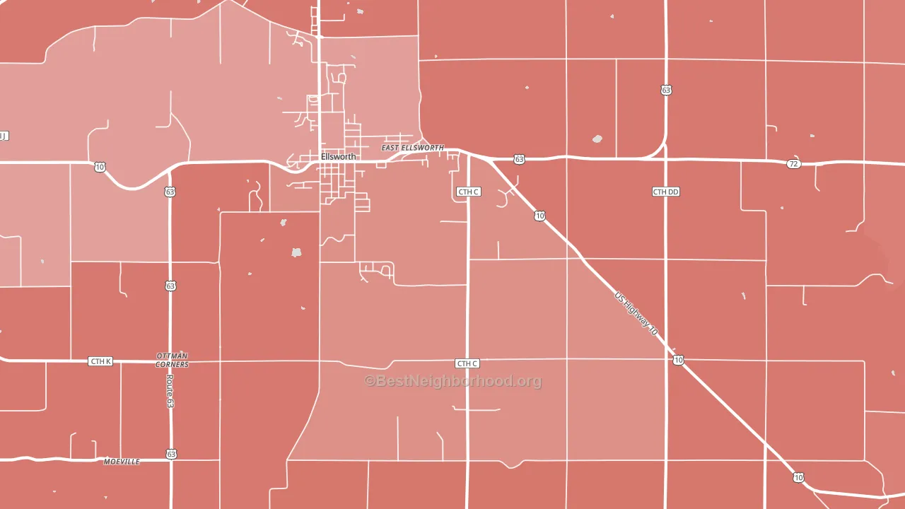 Trimbelle, WI block-group political-lean map