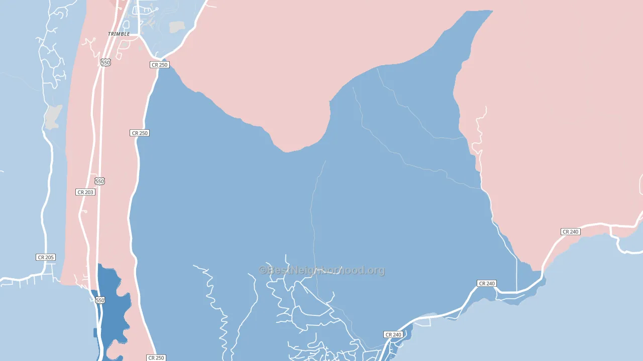 Trimble, CO block-group political-lean map