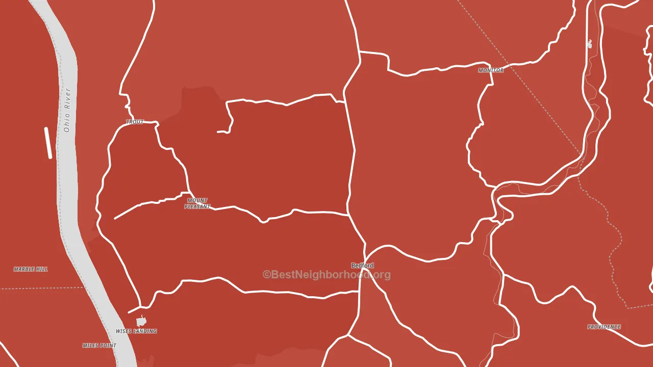 Trimble County, KY block-group political-lean map