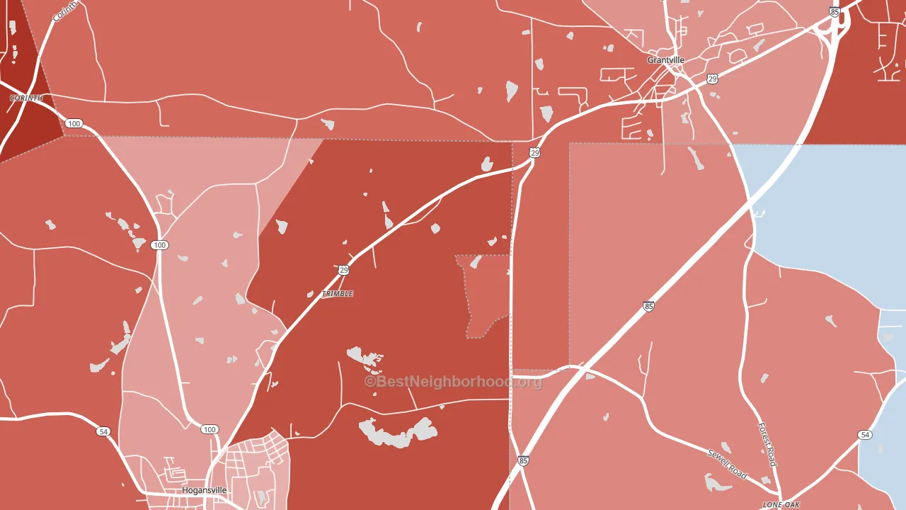 Trimble, GA block-group political-lean map