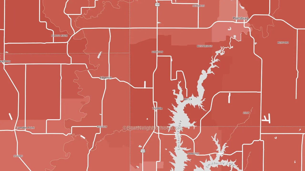 Trimble, MO block-group political-lean map