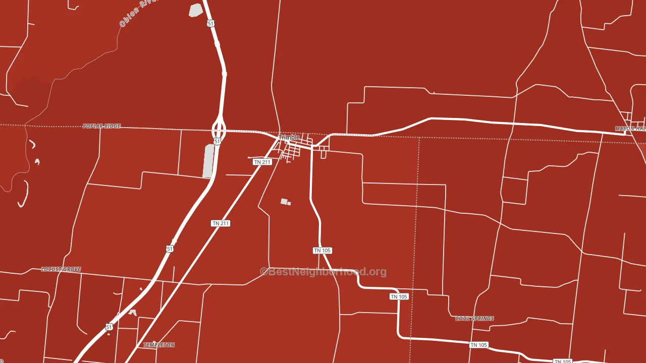 Trimble, TN block-group political-lean map