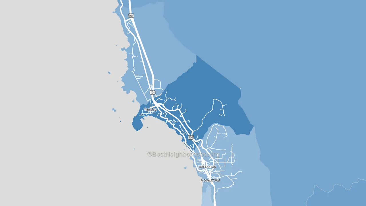 Trinidad, CA block-group political-lean map