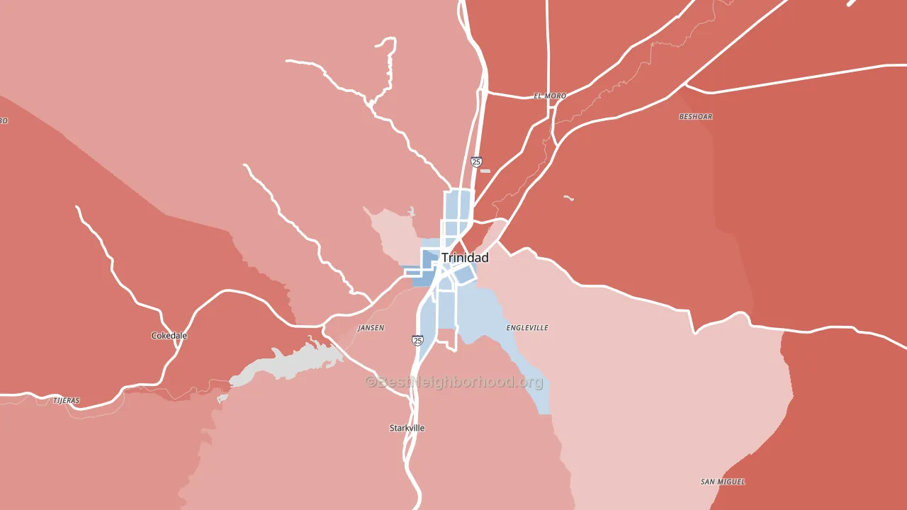 Trinidad, CO block-group political-lean map