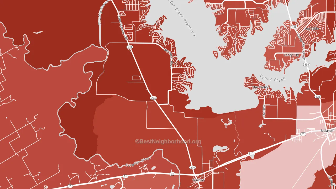 Trinidad, TX block-group political-lean map