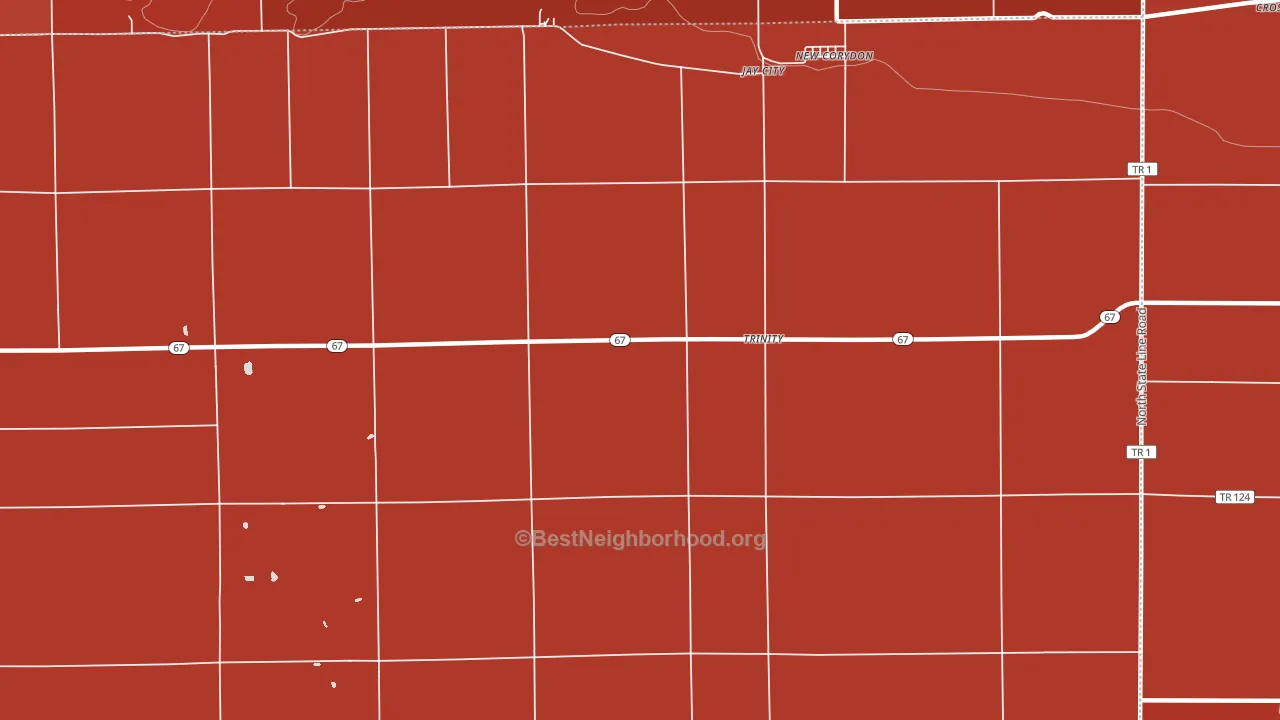 Trinity, IN block-group political-lean map