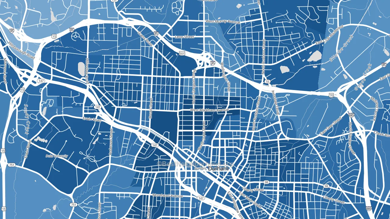 Trinity Park, Durham, NC block-group political-lean map