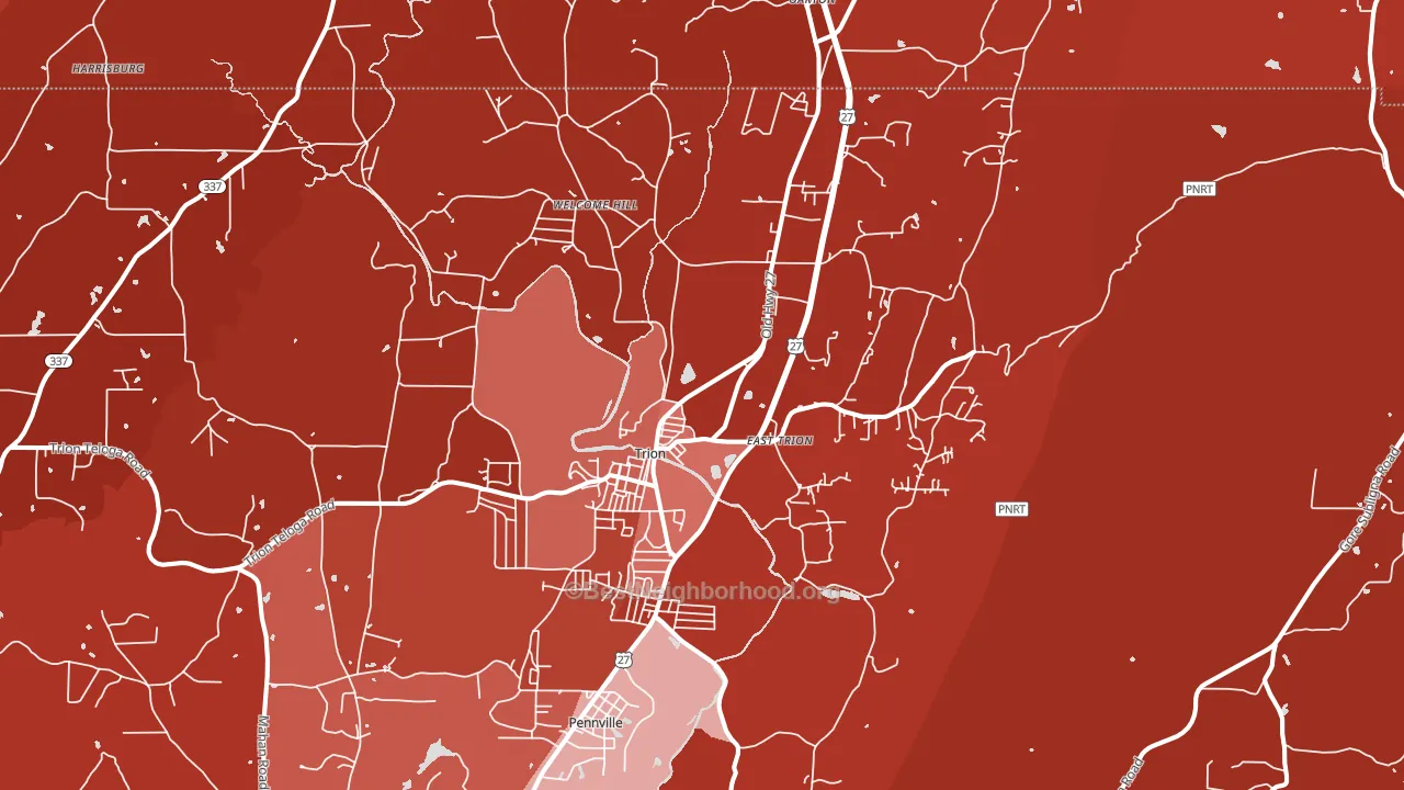 Trion, GA block-group political-lean map
